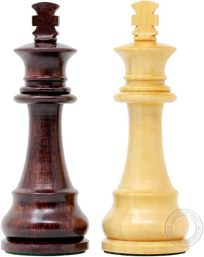 House of Chess - Tournament Chess Set Pieces - Unique Staunton Ringy Rosewood/Boxwood Chess Pieces - King Height: 3.75 (95 mm) - 2 Extra Queens - Weighted