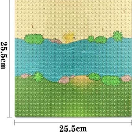 General Jim's City Street Colorful Baseplate River Sandy Beach Island Seaside Building Blocks Road Plates 9 Piece Set - for Teens and Adultss