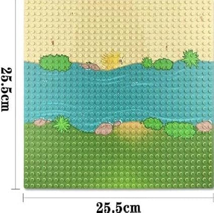 General Jim's City Street Colorful Baseplate River Sandy Beach Island Seaside Building Blocks Road Plates 9 Piece Set - for Teens and Adultss