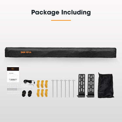 Sanhima 270 Awning Free Standing Built-in LED Light - 129.2 sq.ft Shelter Karlu Frontier Car Side Waterproof UV50+ Wind Resistant, Passenger Side, 270 Degree Vehicle Awning for SUV Van Truck