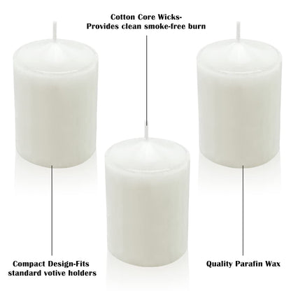 Amusaer White Votive Candles, 20 Packs Unscented Wax Candles for Wedding, Party & Home (15 Hour), 1.5''D x 2.25''H