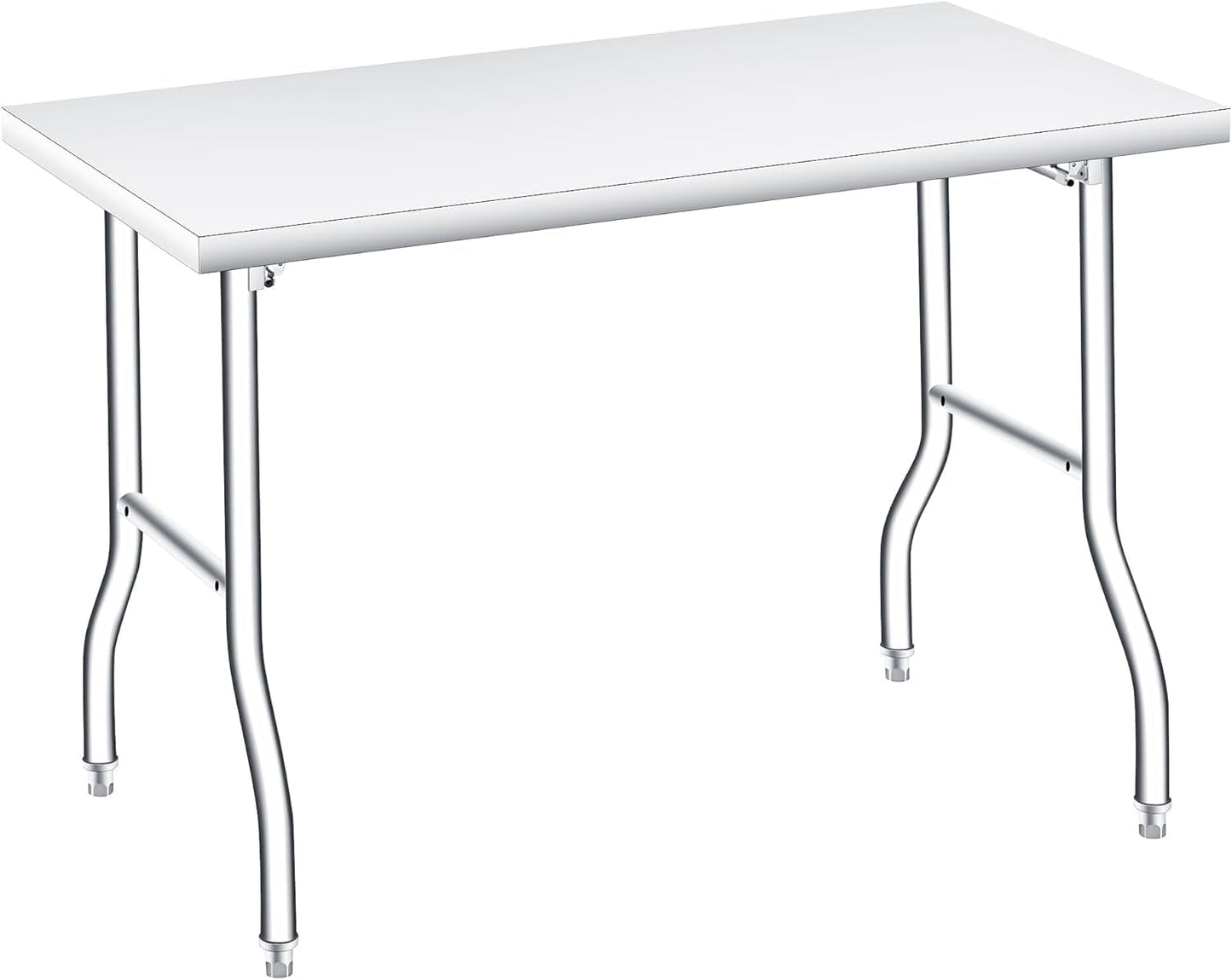 GarveeTech Stainless Steel Folding Work Table, 48x30 in, 1-Tier Heavy Duty Commercial Prep Table, Rust-Resistant 1100 LBS Capacity Utility Table for Kitchen, Restaurant, Catering and Garage