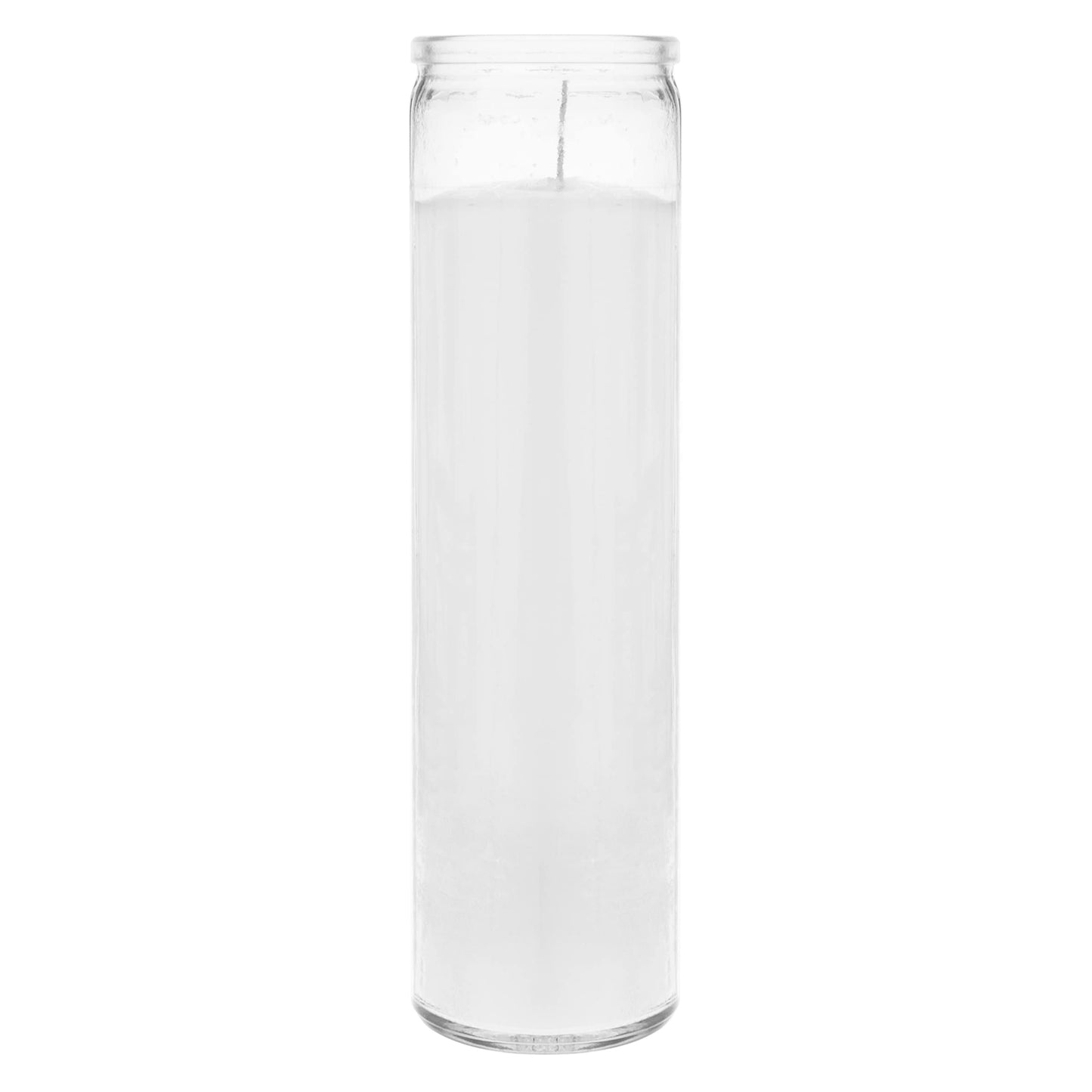 Mega Candles 6 pcs Unscented White 7 Day Glass Container Devotional Prayer Candles, Premium Wax Candle 2 Inch x 8 Inch, Sanctuary, Vigils, Prayers, Blessings, Religious, Memorials, Remembrance
