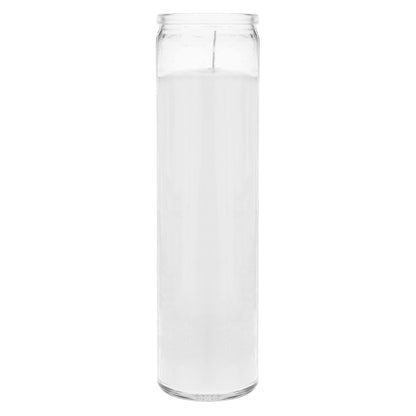 Mega Candles 6 pcs Unscented White 7 Day Glass Container Devotional Prayer Candles, Premium Wax Candle 2 Inch x 8 Inch, Sanctuary, Vigils, Prayers, Blessings, Religious, Memorials, Remembrance