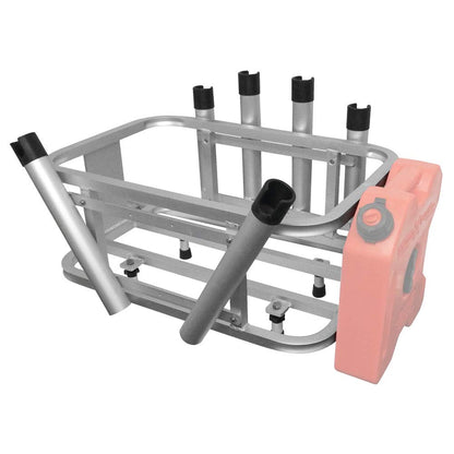 Extreme Max 3005.4257 Aluminum Jet Ski PWC Fishing Rod Rack and Cooler Combo - Compatible with RotoPax Fuel Can Mounts
