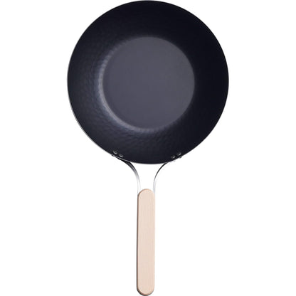 Wahei Freiz EN-011 Enzo Enzo Iron Wok, 8.7 inches (22 cm), Induction Compatible, Gas Frying Pan, Wok Pan, Wooden Handle, Made in Japan