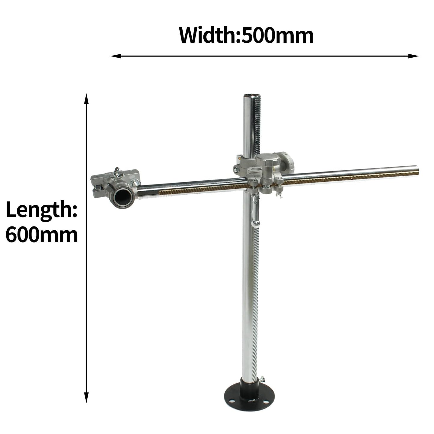Welding Torch Holder Support Mig Tig Gun Holder WIth V-Clamp Mountings for Gas Torch Cutting Machine, Positioner Turntable, Horizontal Bar 500mm(19.68in), Vertical Bar 600mm(26.6in)