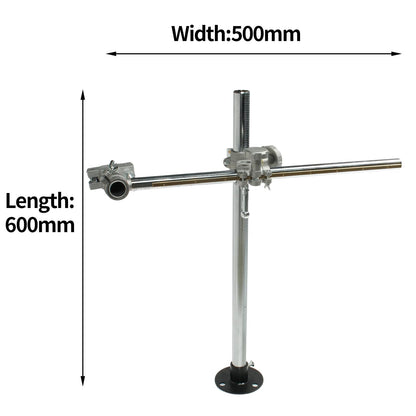 Welding Torch Holder Support Mig Tig Gun Holder WIth V-Clamp Mountings for Gas Torch Cutting Machine, Positioner Turntable, Horizontal Bar 500mm(19.68in), Vertical Bar 600mm(26.6in)