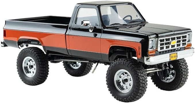 FCX18 FMS 1/18 Chevrolet K10 RC Truck Officially Licensed 4WD RC Crawler 2 Speeds Switch with LED Lights Off-Road RC Model for Adults (Black)