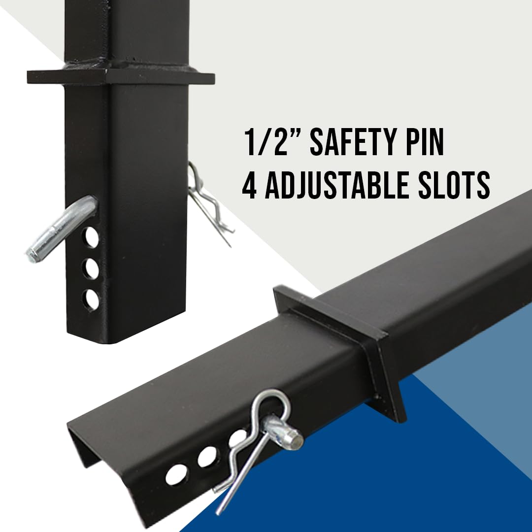 BoxerTool 4 Pack 30" Adjustable C Channel Pipe Stake for Flatbed Trailer Hauler – Made of Steel - 4 Pack