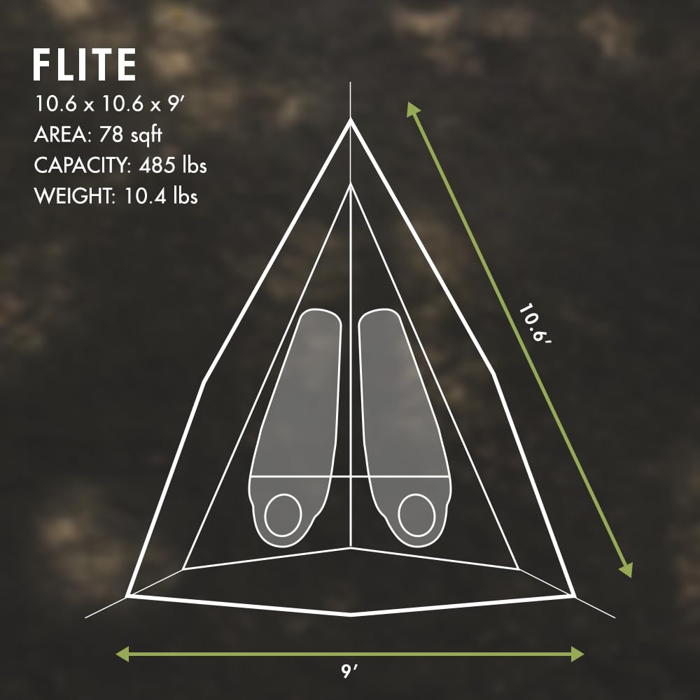 Tentsile Flite+ V3 Lightweight Camping Tent Hammock, Portable Treehouse for Backpackers, Backyards, Nature Lovers, Designed in The UK (Dark Green)