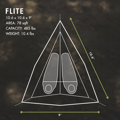 Tentsile Flite+ V3 Lightweight Camping Tent Hammock, Portable Treehouse for Backpackers, Backyards, Nature Lovers, Designed in The UK (Dark Green)