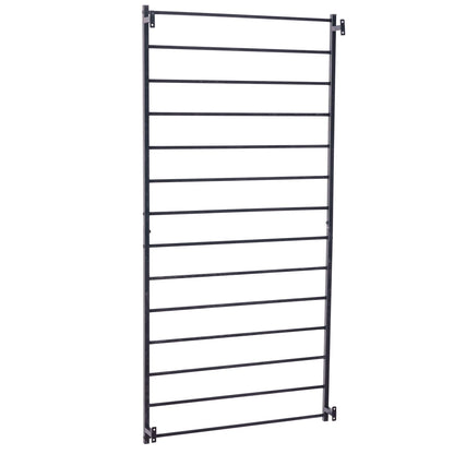 MyGift Wall Mounted Metal Garden Trellis for Climbing Plants Vines & Ivy, Matte Black Outdoor Panel with 14 Support Bars Outdoor Hanging Support Frame – No Assembly Required