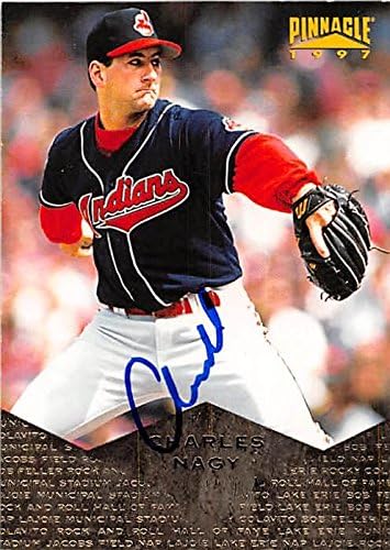 Sports Memorabilia Autograph Warehouse 246295 Charles Nagy Autographed Baseball Card - Cleveland Indians 1997 Pinnacle - No. 3