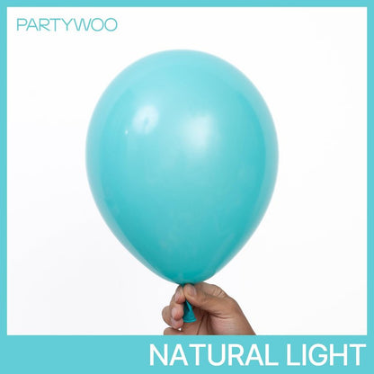 PartyWoo Teal Balloons 101pcs 12 Inch Turquoise Dark Teal Latex Balloons for Baby Shower Wedding Anniversary Gender Reveal Graduation Mermaid Birthday Pool Bachelorette Party Decorations Blue-Y69