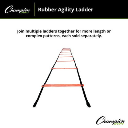 Champion Sports Rubber Agility Ladder, 13', Bright Red