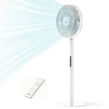 Floor Fan,Pedestal Fan,Ultra Slim 2-in-1 Desk Fan, USB C Powered Charge,Compatible with Power Bank,Stand Fan with Remote,Adjustable Portable Fan for Bedroom, Office, RV, Camping,Indoor/Outdoor (WHITE)