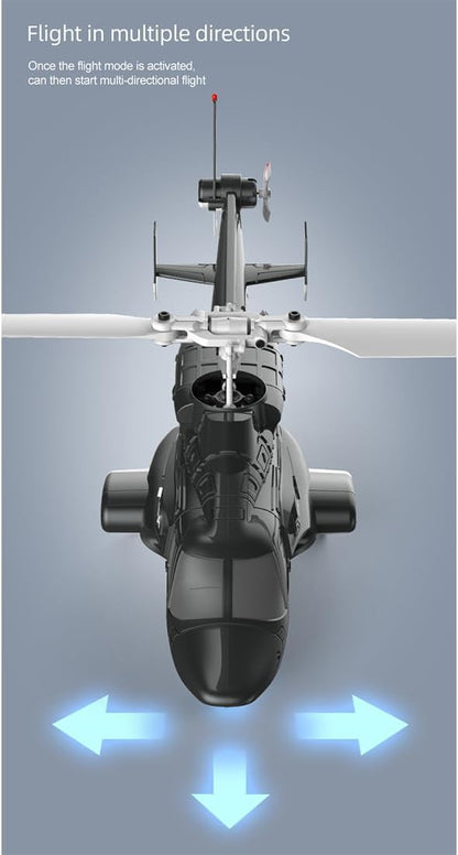 RC Helicopter Model A61 1/53 Scale Air-Wolf 2.4G 4CH Single Rotor RC Plane with Optical Flow Altitude Hold (RTF Version/Black and White)