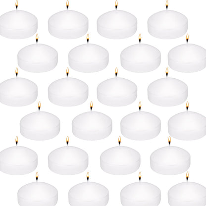 Floating Candles 24 Pack, 2 Inch Long Lasting Small Unscented White Floating Candle for Wedding, Birthday, Holiday & Home Decoration
