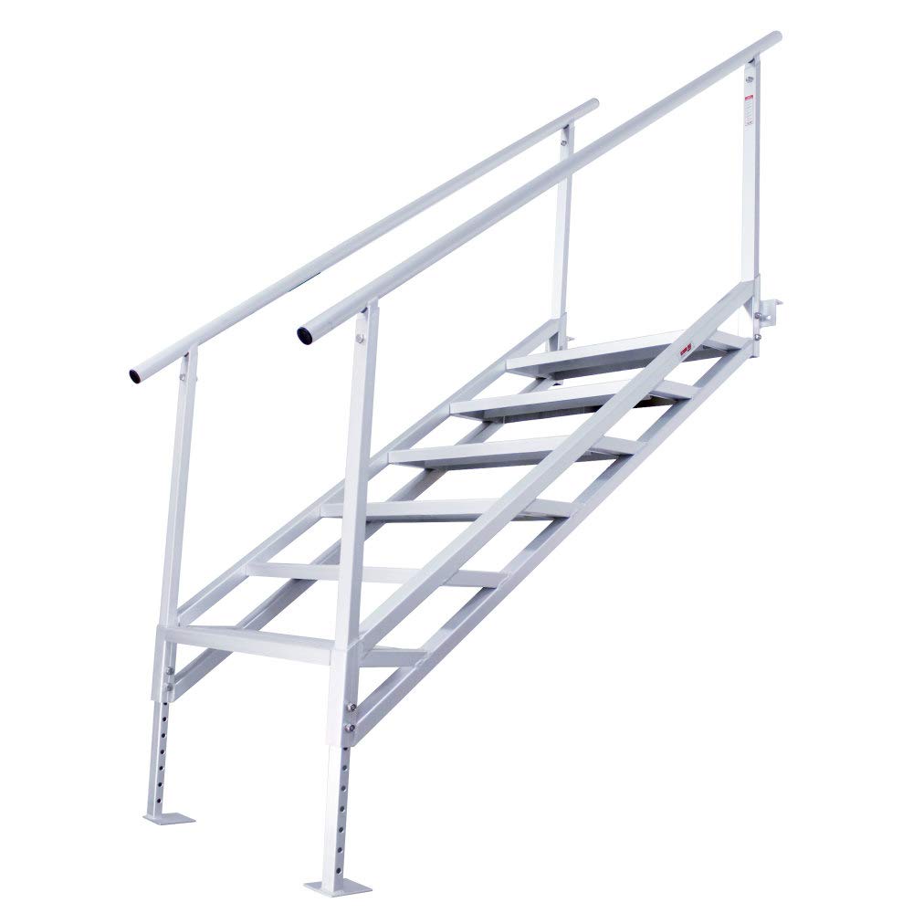 Extreme Max 3005.4281 Jumbo-Tread Universal Mount Dock Stairs with Railing - 6-Step