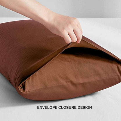 FLXXIE Body Pillow Cover - Super Soft Microfiber 20x54 Long Pillowcase | Envelope Closure, Stain Resistant, Brown