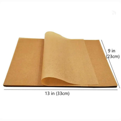 Unbleached Parchment Paper Sheets for Baking,Parchment Paper for Baking Brown Baking Paper(100Pcs)