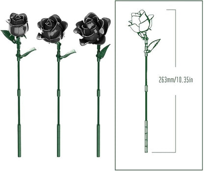 39094 Dark Rose Building Blocks Flower Set 585 Pieces of Floral and Plant Series Block Sets Adult Creative Enthusiast Model Gifts and Unique Collectibles Can be Used for Room Decoration