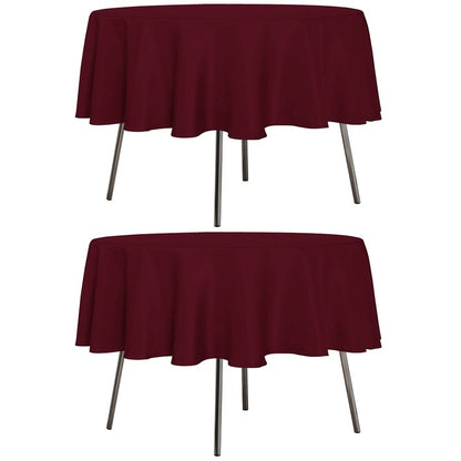 sancua 2 Pack Round Tablecloth 60 Inch Burgundy, Stain and Wrinkle Resistant Table Cloth - Washable Polyester Table Cover for Dining Tables, Buffet Parties and Camping