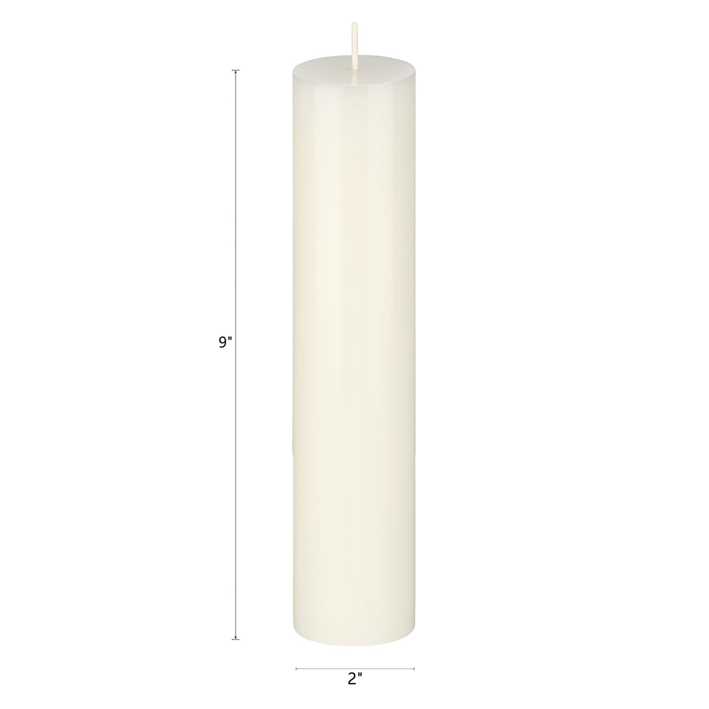 Mega Candles 1 pc Unscented Solid Off White Pillar Candles, Hand Poured Premium Wax Candle 2 Inch x 9 Inch, Home Décor, Spas, Weddings, Occasions, Party, Centerpieces, Holidays, Vigils, Prayers