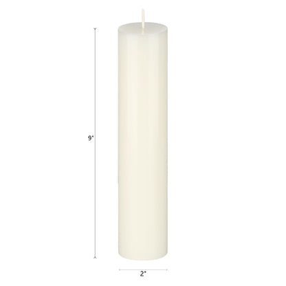 Mega Candles 1 pc Unscented Solid Off White Pillar Candles, Hand Poured Premium Wax Candle 2 Inch x 9 Inch, Home Décor, Spas, Weddings, Occasions, Party, Centerpieces, Holidays, Vigils, Prayers