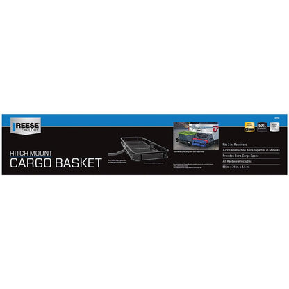 REESE Explore 63153 Rambler Hitch Mount Cargo Carrier, 60 X 24 Inches, Fits 2 Inch Receivers, 500 lbs. Capacity