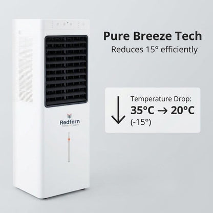 iQ Pure Breeze 14EX Extra Large Portable Evaporative Air Cooler with 4 Fan Speeds, 23 L Water Tank, Air Filtration & Wheels for Home, Living Room & Large Spaces