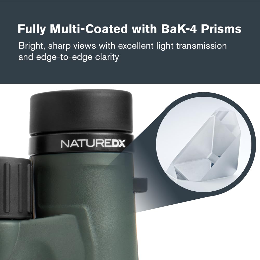 Celestron - Nature DX 8x32 Binoculars – Ideal for Birding and Outdoors – 32mm Objective Lenses – Wide 7.4° Field of View – BaK-4 Prisms – Fully Multi-Coated – Waterproof and Fogproof