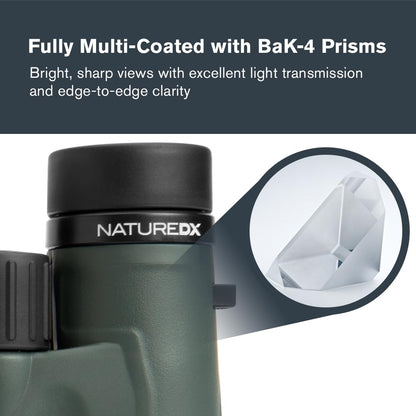 Celestron - Nature DX 8x32 Binoculars – Ideal for Birding and Outdoors – 32mm Objective Lenses – Wide 7.4° Field of View – BaK-4 Prisms – Fully Multi-Coated – Waterproof and Fogproof