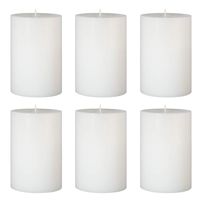 6 Packs Dripless White Pillar Candles, Unscented 2.75x4 Inch Cylinder Wax Candles for Home Table Holiday Party Spa Decor Emergency