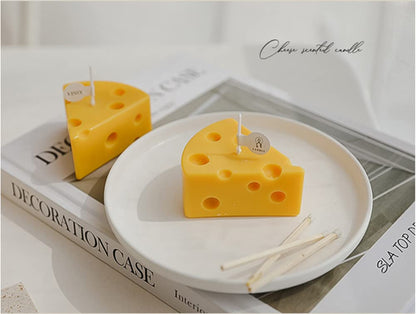 2PACK Cheese Shaped Scented Candle, Aroma Soy Wax Decorative Candlefor Photo Prop Birthday Wedding Holiday Party Gift,for Meditation Stress Relief Bath Yoga