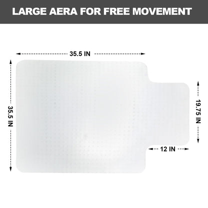 Chair Mat for Carpet- Low Pile (1/4" Thick) Carpet Protector for Office Gaming Computer Desk Chair. Heavy Duty Desk Chair Mat for Carpeted Floors, Semi Transparent