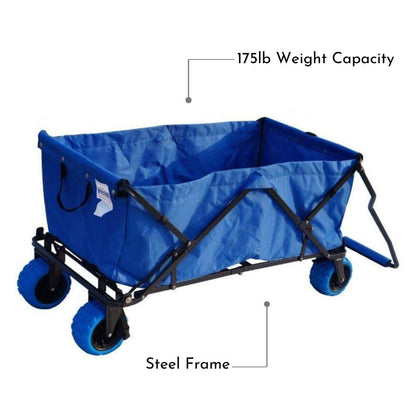 Impact Canopy Folding Collapsible Utility Wagon, Extra-Large Wagon with All-Terrain Wheels, Royal Blue