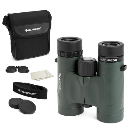 Celestron - Nature DX 8x32 Binoculars – Ideal for Birding and Outdoors – 32mm Objective Lenses – Wide 7.4° Field of View – BaK-4 Prisms – Fully Multi-Coated – Waterproof and Fogproof