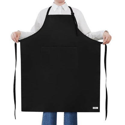 ROTANET Extra Large Apron for Men Adjustable Bib Aprons with 2 Pockets Cooking Kitchen Bbq Grilling Big for Women Chef Water & Oil Resistant Black 2 Pack