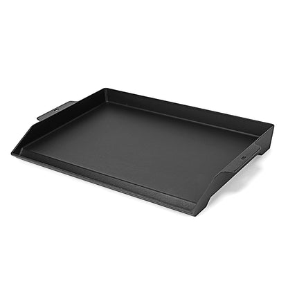 Utheer 25" x 16" Cast Iron Griddle for Gas Grill and Stove Top, Universal Flat Top Griddle with Pre-Seasoned Nonstick Coating, X-Shaped Reinforced Ridges, Perfect for Healthy Cooking, Parties, Camping