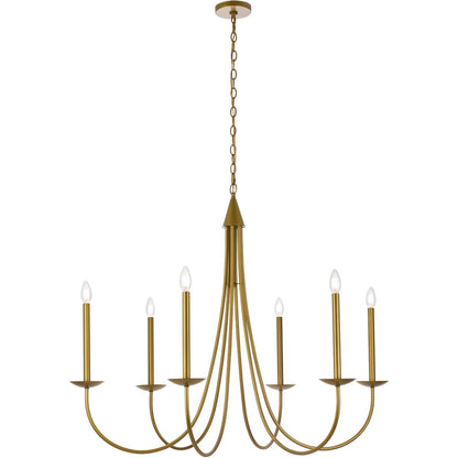 Living District 42-Inch Brass Metal Ceiling Pendant Light, Model LD810D42BR, Indoor Modern Decorative Fixture