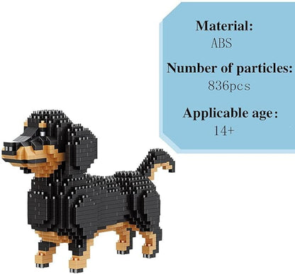 Mini Dog Building Blocks Pet Building Toy Bricks Micro Mini Blocks 3D Puzzle Building Blocks Set Toys Gifts for Kids or Adult (Dachshunds 836PCS)
