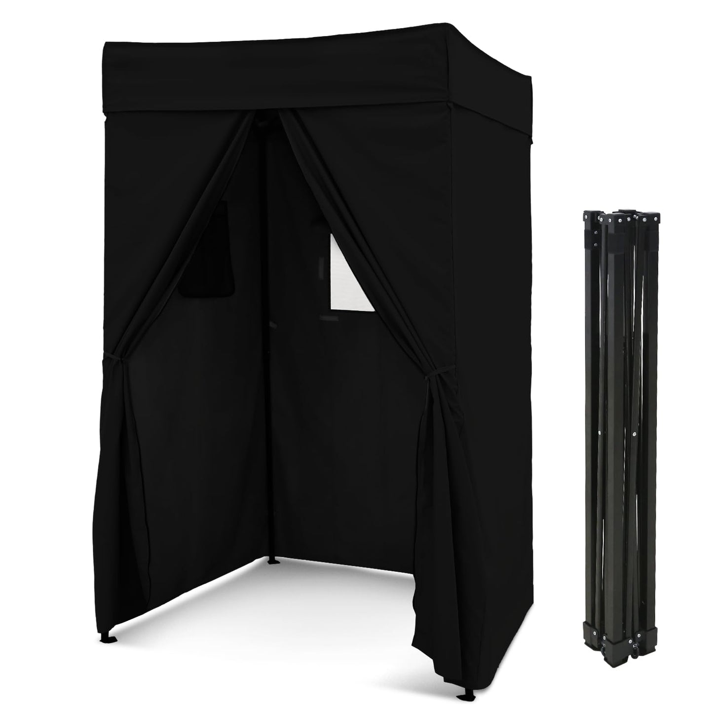EAGLE PEAK Flex Compact 4x4 Pop-up Canopy Changing Room, Portable Privacy Dressing Room for Indoor Fashion Photoshoots, Camping, or Pool, Black