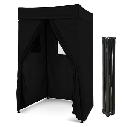EAGLE PEAK Flex Compact 4x4 Pop-up Canopy Changing Room, Portable Privacy Dressing Room for Indoor Fashion Photoshoots, Camping, or Pool, Black