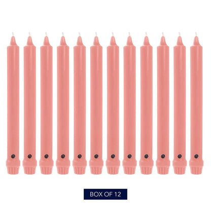 Colonial Candle Unscented Taper Candle, Classic Collection, Peach, 12 in, Pack of 12 - Up to 10 Hours Burn