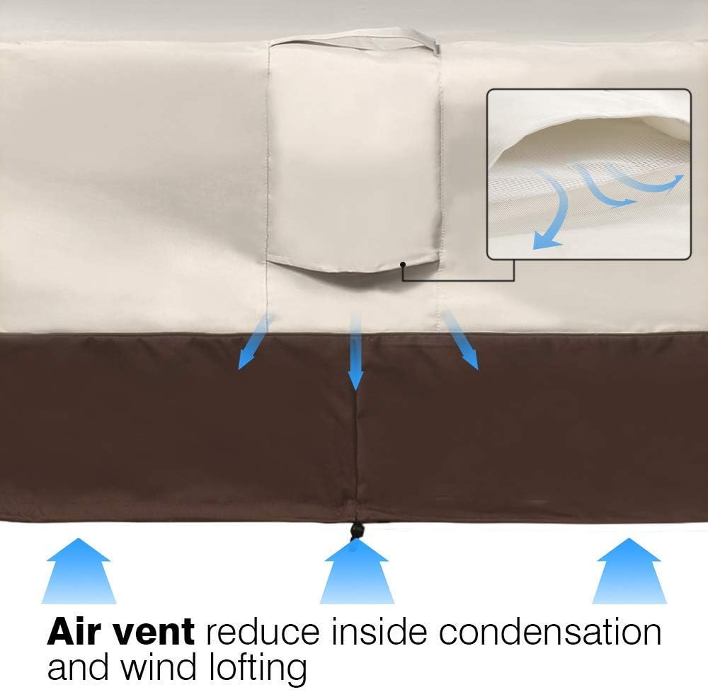 Vailge Patio Chair Covers - Heavy Duty Waterproof Lounge Deep Seat Cover | Medium Beige & Brown