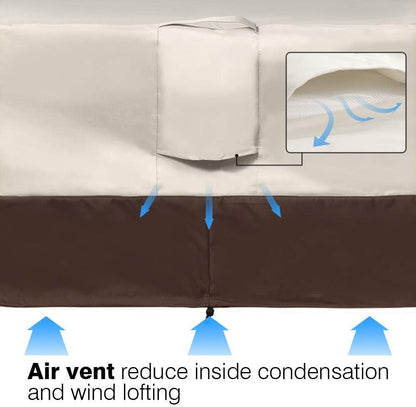 Vailge Patio Chair Covers - Heavy Duty Waterproof Lounge Deep Seat Cover | Medium Beige & Brown