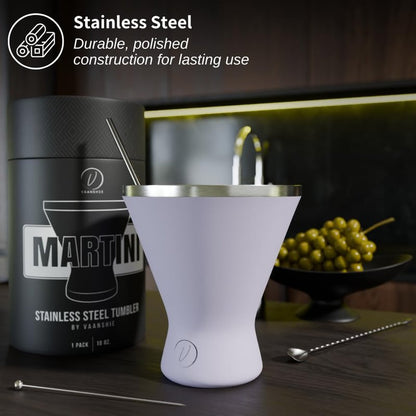 Mother’s Day Gift for Mom – [Lilac] Stainless Steel Martini Glass, Unbreakable Metal Cocktail Glass, Unique Gift for Women Wife, 10oz Elegant Drinkware