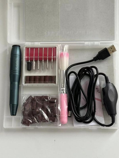 Portable Electric Nail Drill Machine, Professional 20000 RPM USB Manicure Pedicure Drills for Acrylic Nails Gel Polishing Shape Tools